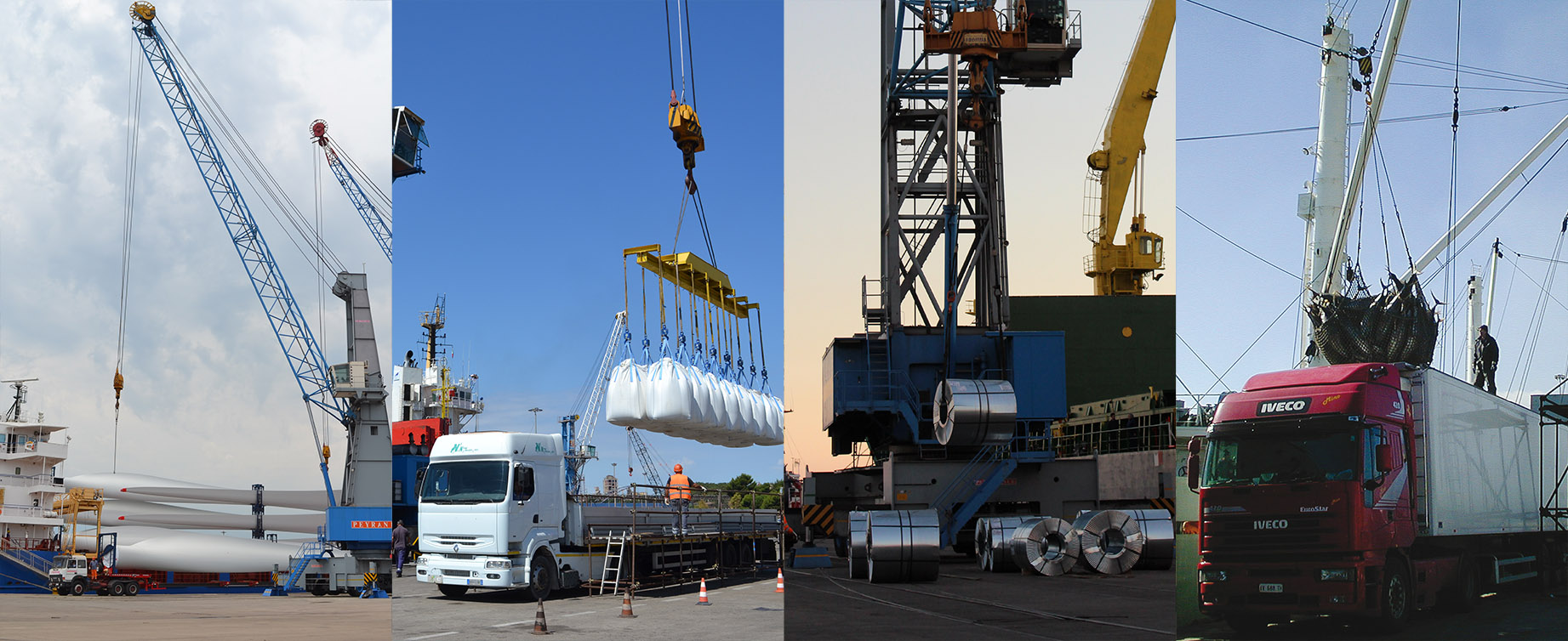 Panoramic view of the unallocated quays at the Port of Taranto