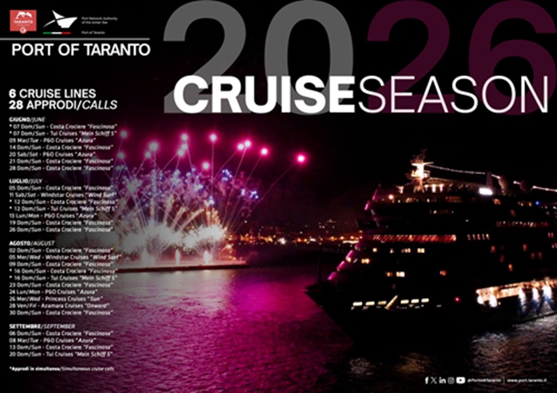 Calendario Crociere 2026 - Porto di Taranto