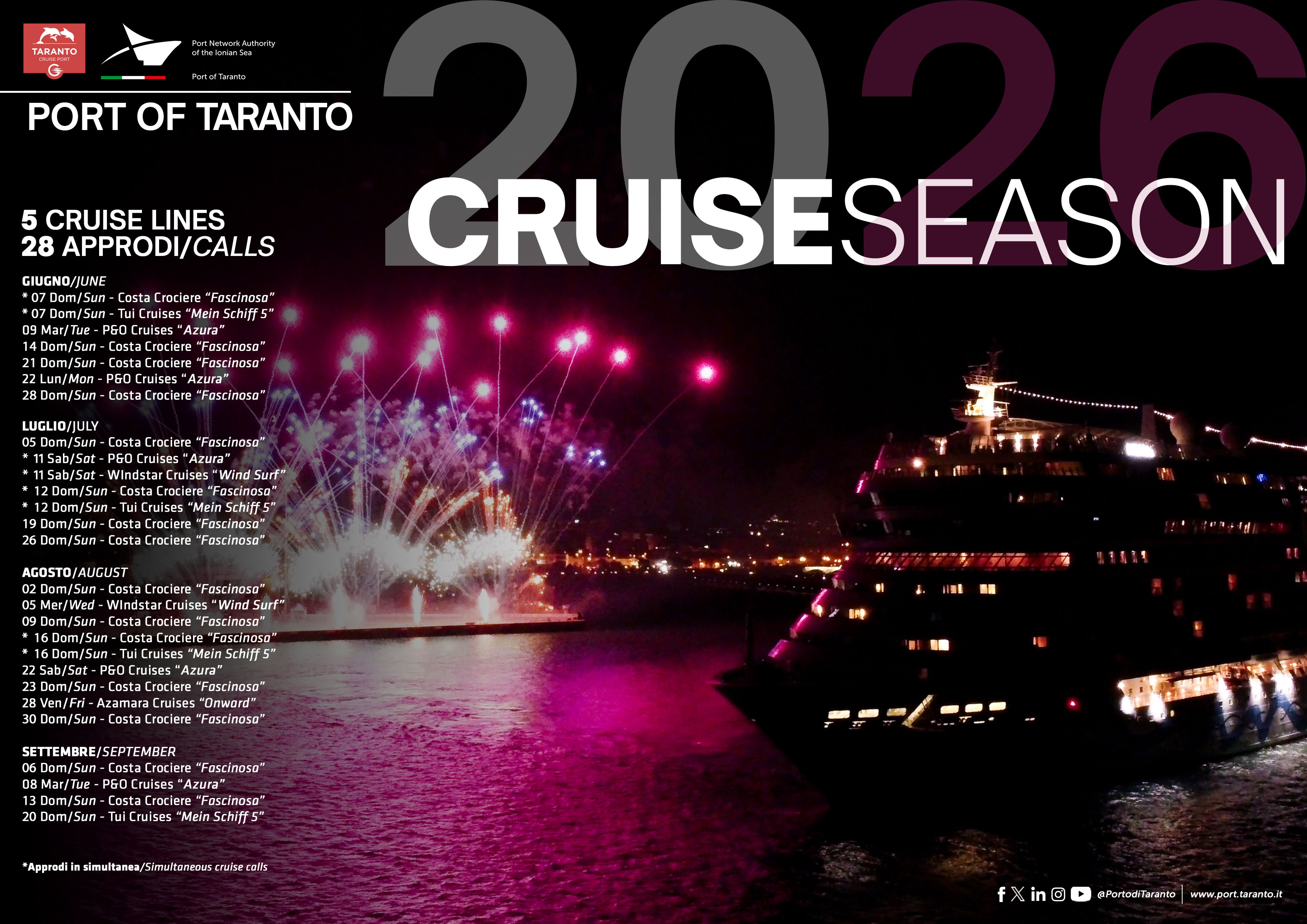 cruise season 2026 sito fb In X bozza5 agg 2026.06